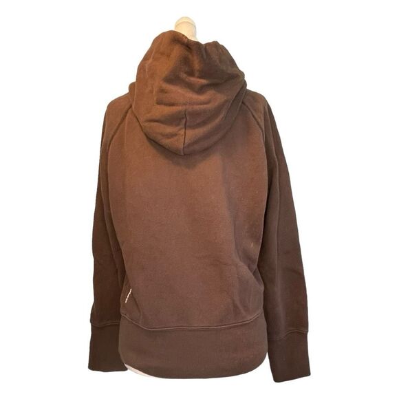 American Eagle Graphic Hoodie Sweatshirt Brown Fleece Long Sleeve Pull-Over M - Picture 3 of 10